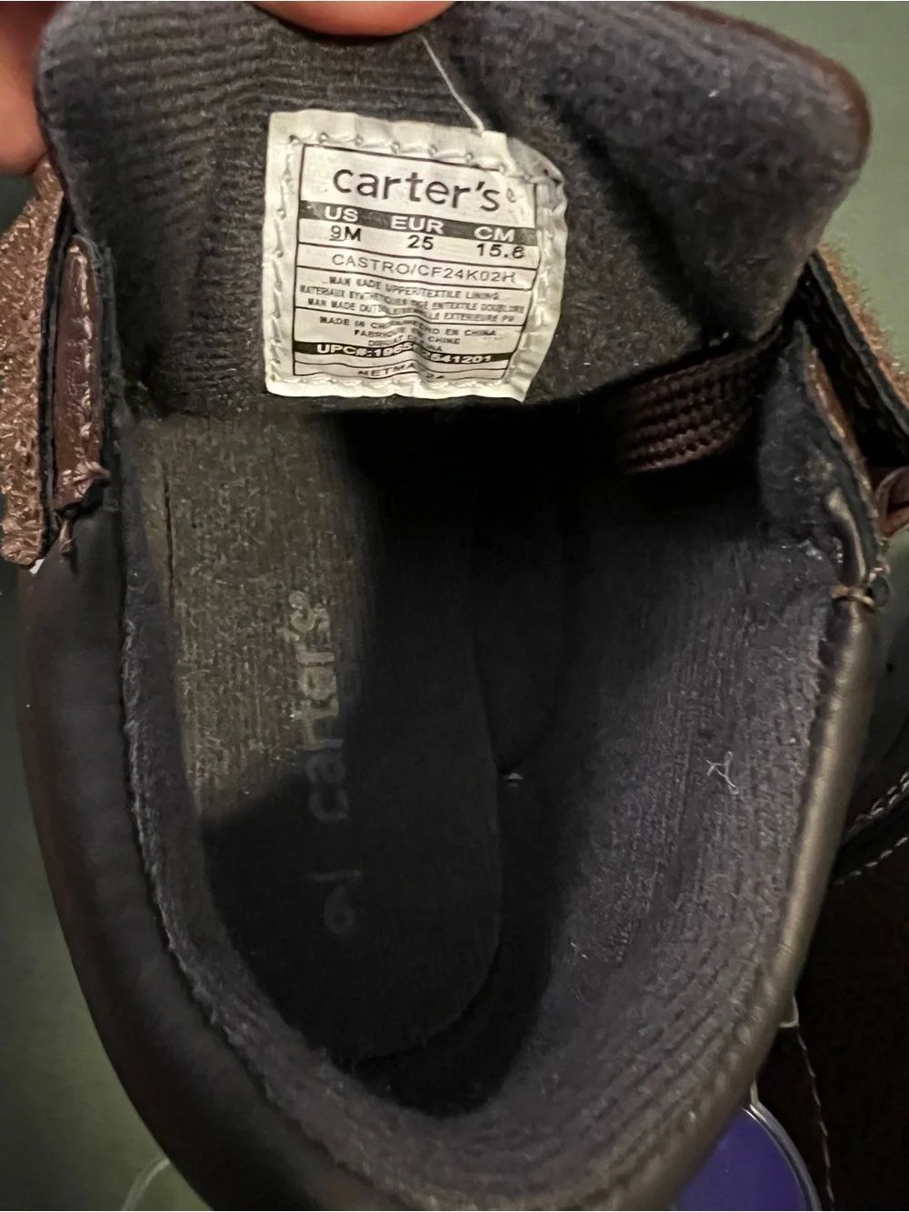 Carter’s Brown Faux-Leather Kids Ankle Boots Size 9
